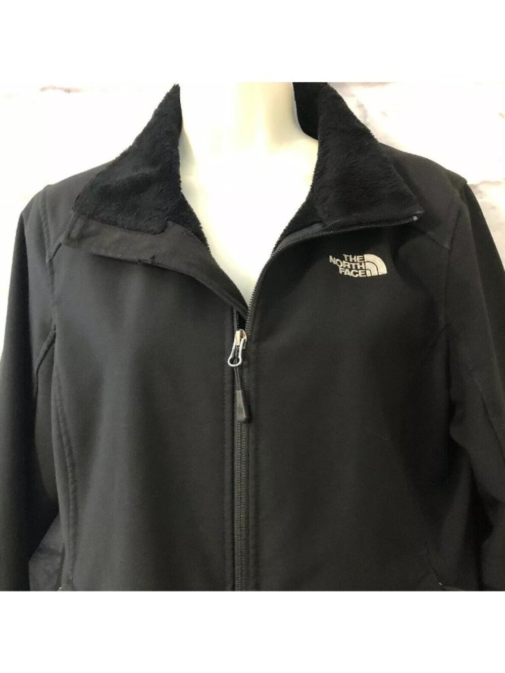 North Face Womens Soft Shell Jacket Black Medium Sports Hiking Water Resistant - Picture 2 of 9